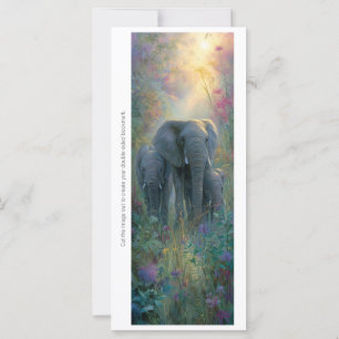 Créez votre propre carte signet Elephants de prair