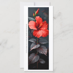 Créez votre propre carte signet hibiscus grise et