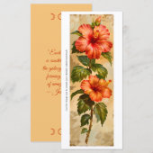 Créez votre propre carte Signet Orange Hibiscus (Devant / Derrière)