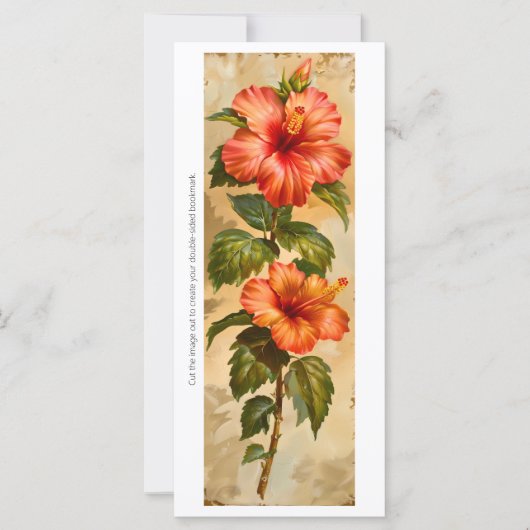 Créez votre propre carte Signet Orange Hibiscus (Devant)