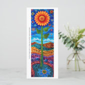 Créez votre propre carte Signet Sunflower Dot Art (Debout devant)