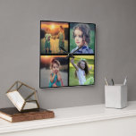 Créez votre propre collection de photos de famille<br><div class="desc">Jolie horloge murale en saké. Vous pouvez ajouter vos propres 4 photos et créer une horloge très personnelle et unique.</div>