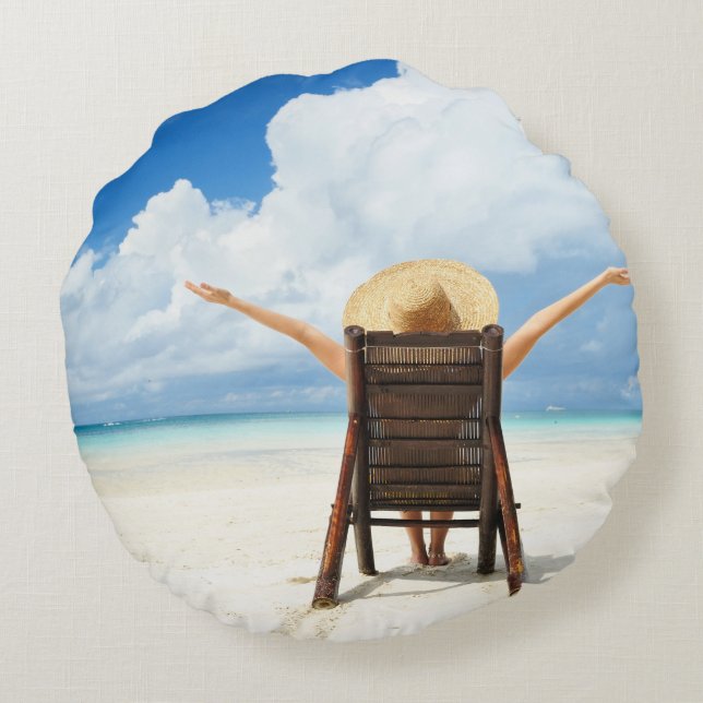 Créez votre propre coussin rond de photo (Dos)