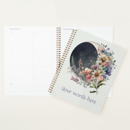 Créez Votre Propre Croissant de Lune Floral de Min (Devant avec enveloppe)