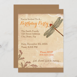 Créez votre propre dragonfly Invitation d'annivers