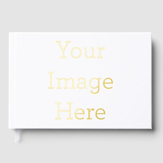 Taille du livre d'or avec film métallisé : 22,86 cm x 15,24 cm, 100 Pages, Papier : Papier blanc non couché Lynx(R) Opaque Ultra, Couleur du film métallisé : Or (Recto)