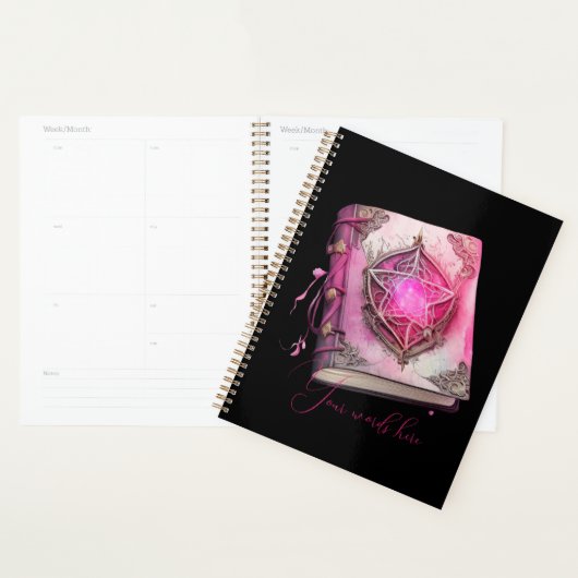 Créez votre propre Grimoire rose Pentacle (Devant avec enveloppe)