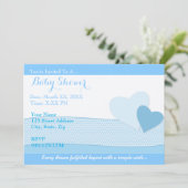Créez votre propre invitation Baby shower bleu (Debout devant)