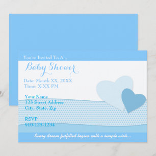 Créez votre propre invitation Baby shower bleu