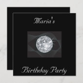 Créez votre propre invitation Black Disco (Devant / Derrière)