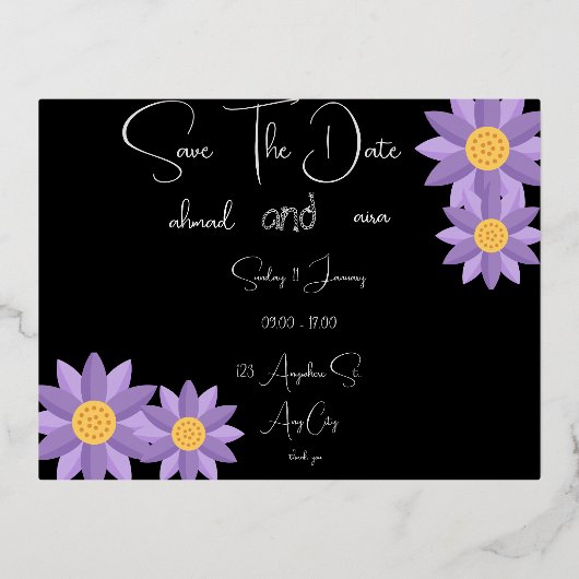 Créez votre propre invitation en papier d'aluminiu (Recto)