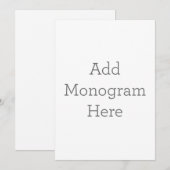 Créez votre propre invitation Monogramme (Devant / Derrière)