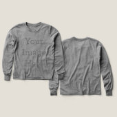 T-shirt manches longues fille Bella+Canvas tri-matière, Gris, Jeune S (Motif recto et verso)