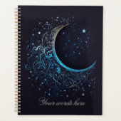 Créez votre propre Lune de Filigree Bleu et Or (Devant)