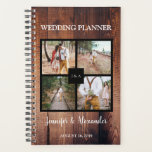 Créez votre propre mariage de collage photo rustiq<br><div class="desc">Créez votre propre collage photo de famille rustique, bois foncé, petit wedding planner. Vous pouvez ajouter vos propres photos à l'avant, ajouter vos noms, monogramme et texte et créer un wedding planner très personnel et unique.</div>