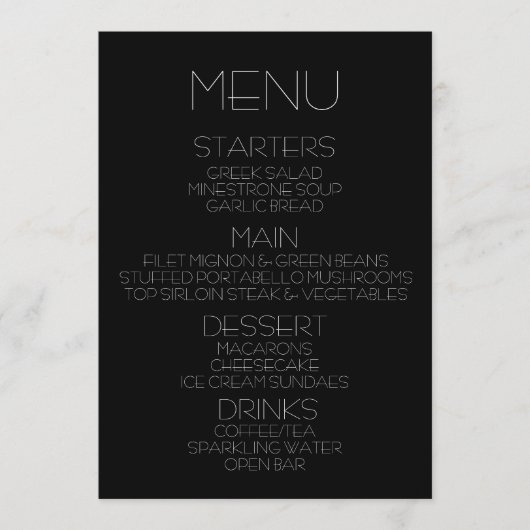 Créez votre propre - Menu Fleurs X-Ray noir et ble (Devant)