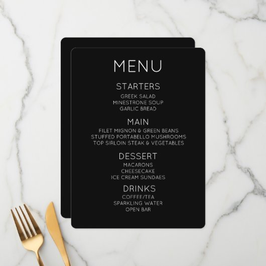 Créez Votre Propre Menu Personnalisé (Devant/Arrière en situation)