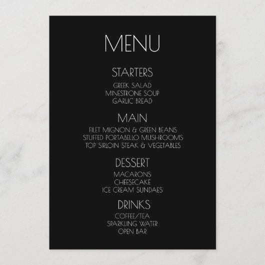 Créez votre propre - Menu vert menthe (Devant)