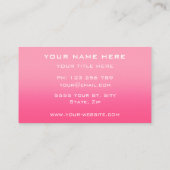 Créez votre propre modèle de carte de visite rose (Dos)