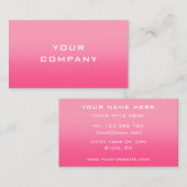 Créez votre propre modèle de carte de visite rose (Devant / Derrière)