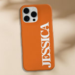 Créez votre propre monogramme de nom orange<br><div class="desc">Créez votre propre coque iphone personnalisé avec nom initial personnalisé en couleur orange,  typographie moderne minimaliste.</div>