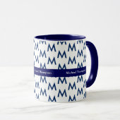 Créez votre propre monogramme mug bleu (Devant droit)