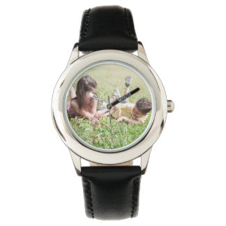 Créez votre propre montre en cuir noir personnalis