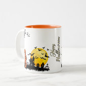 Créez votre propre Mug Orange Happy Halloween (Devant gauche)