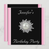 Créez votre propre Noir avec Invitation de Bijoux (Devant / Derrière)