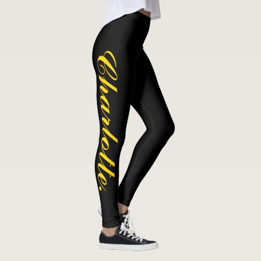 Créez votre propre nom sur des Leggings noirs élég (Droite)