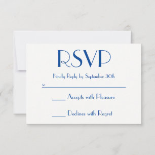 Créez votre propre RSVP bleu profond et blanc