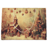 Créez votre propre sac cadeau de village de Noël (Devant)