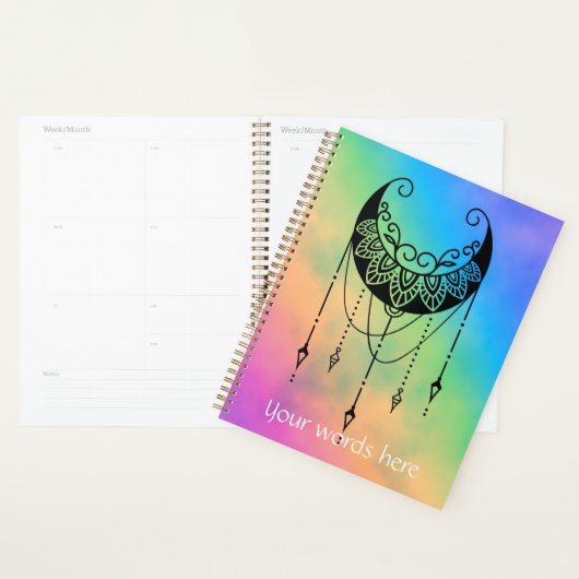 Créez votre propre silhouette de lune florale de B (Devant avec enveloppe)