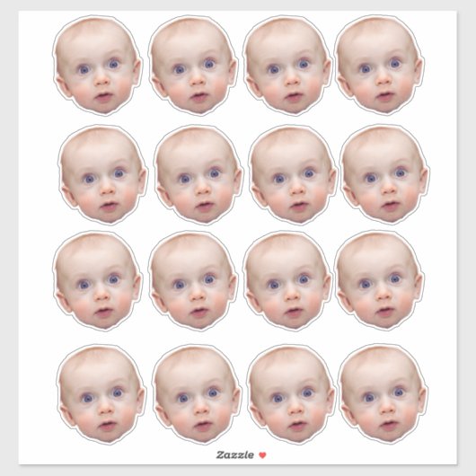 Créez votre propre Sticker Visage Bébé (Feuille)