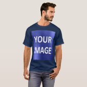 Créez votre propre T-shirt bleu marine masculin (Devant entier)