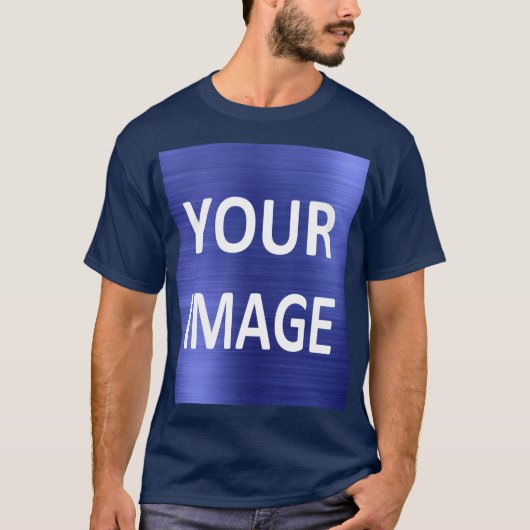 Créez votre propre T-shirt bleu marine masculin (Devant)