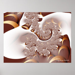 Crema Cool Abstracte Fine Fractal Art Poster