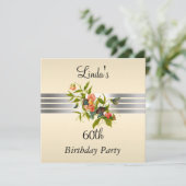 Crème 60e anniversaire de fête Invitation (Debout devant)
