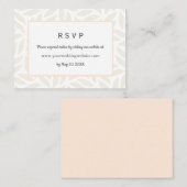 Crème abstract gebladerte Bruiloft RSVP Online Web Visitekaartje (Voorkant / Achterkant)