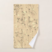 Crème Abstraite moderne Beige Fleur sauvage (Serviette à main)