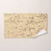 Crème Abstraite moderne Beige Fleur sauvage (Serviette à main)