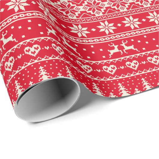 Crème Alpiene kerstjumperpapier Cadeaupapier (Rol Hoek)