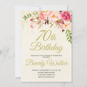 Crème Anniversaire 70ème Anniversaire Invitation