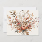 Crème Automne Mariage Gratitude Carte de remerciem (Dos)