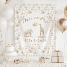 Crème Baby Shower Slagorde Safari Toile