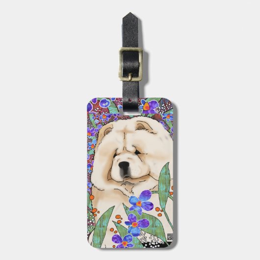 CRÈME batik bagagelabel (Voorkant verticaal)