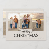 Crème Beach Collage Photo Carte de Noël (Devant / Derrière)