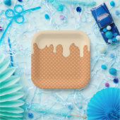 Crème, bedrukt bord van papier (Feest)