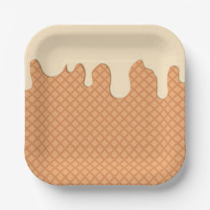 Crème, bedrukt bord van papier