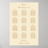 Crème Beige 12 Mariage de table Poster (Devant)